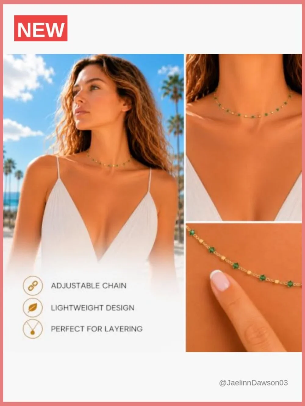 Dainty Heart Crystal Necklace - Adjustable Collarbone Choker, Y2K Trendy